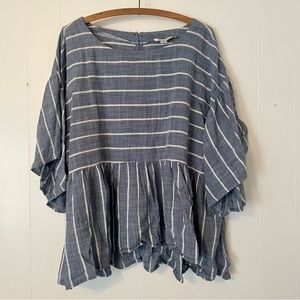 American Eagle Outfitters Blue Striped Blouse